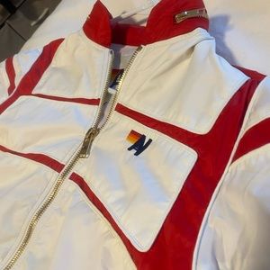 Aviator Nation White & Red Racer Jacket Medium